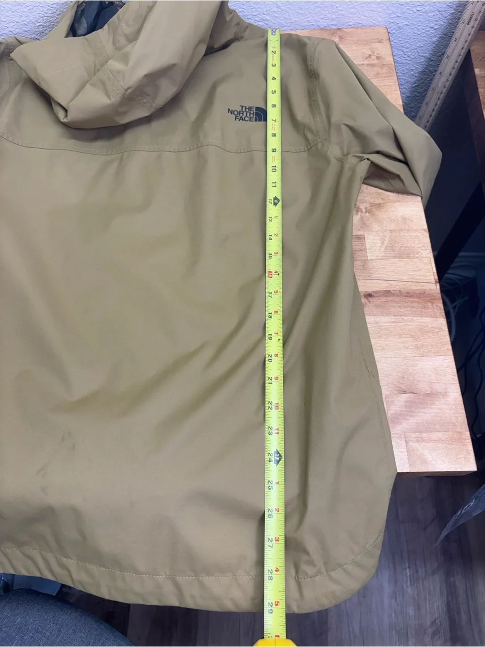 The North Face DryVent Hooded Rain Jacket Mens M Khaki Waterproof Camo Lined